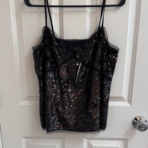 J. Crew Black Sequin Camisole